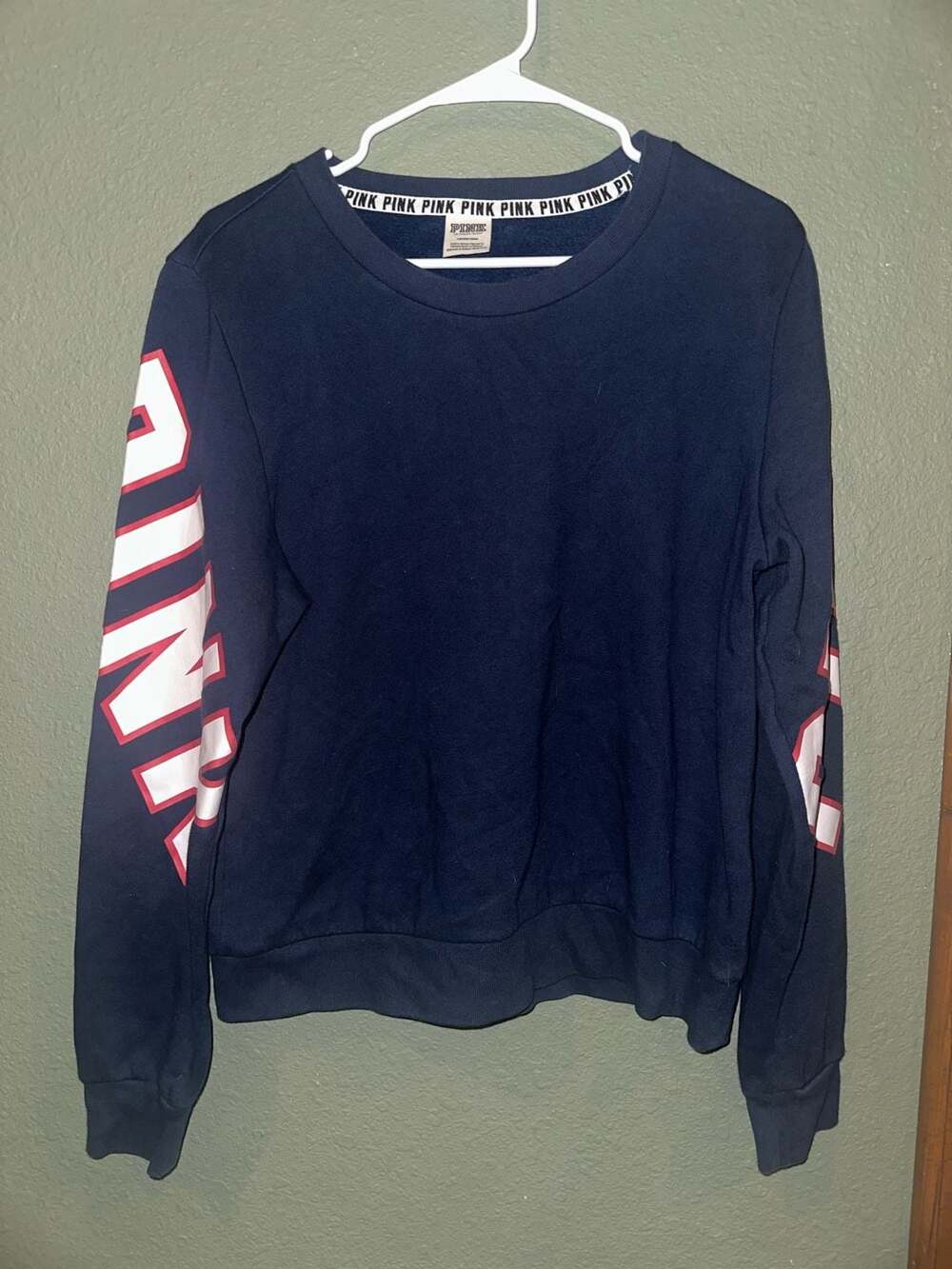 Victoria's Secret PINK Navy Blue Graphic Pullover Sweatshirt